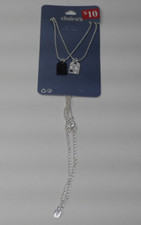 Claire's Best Friends Silver  Black Building Block Pendant Necklaces - 2 Pack
