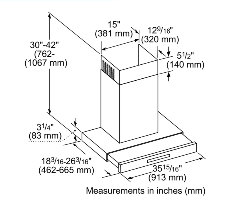Thermador master Piece 36 , WiFi enable Chimney drawer hood. Wall Mounted - Image 4 of 4