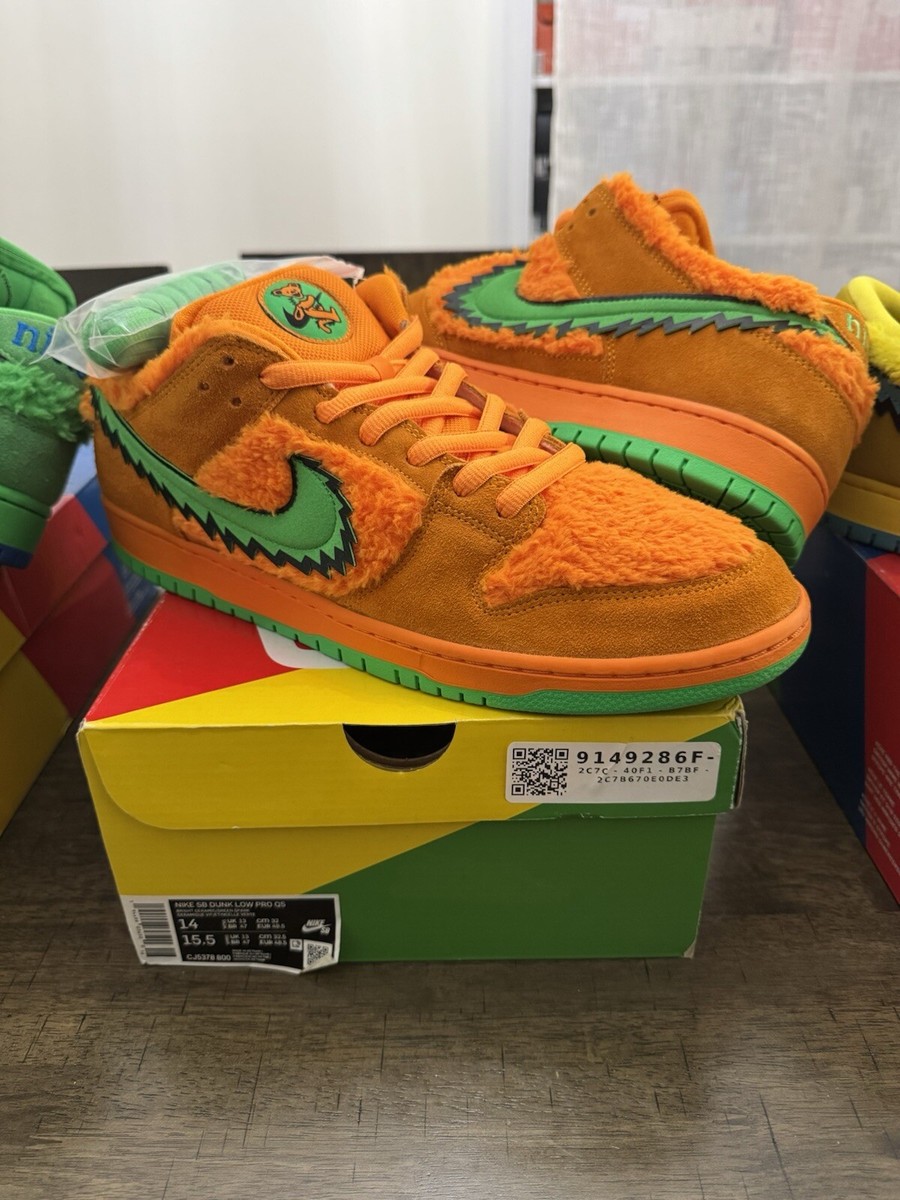 Size 14 - Nike SB Dunk Low x Grateful Dead Orange Bear NEW