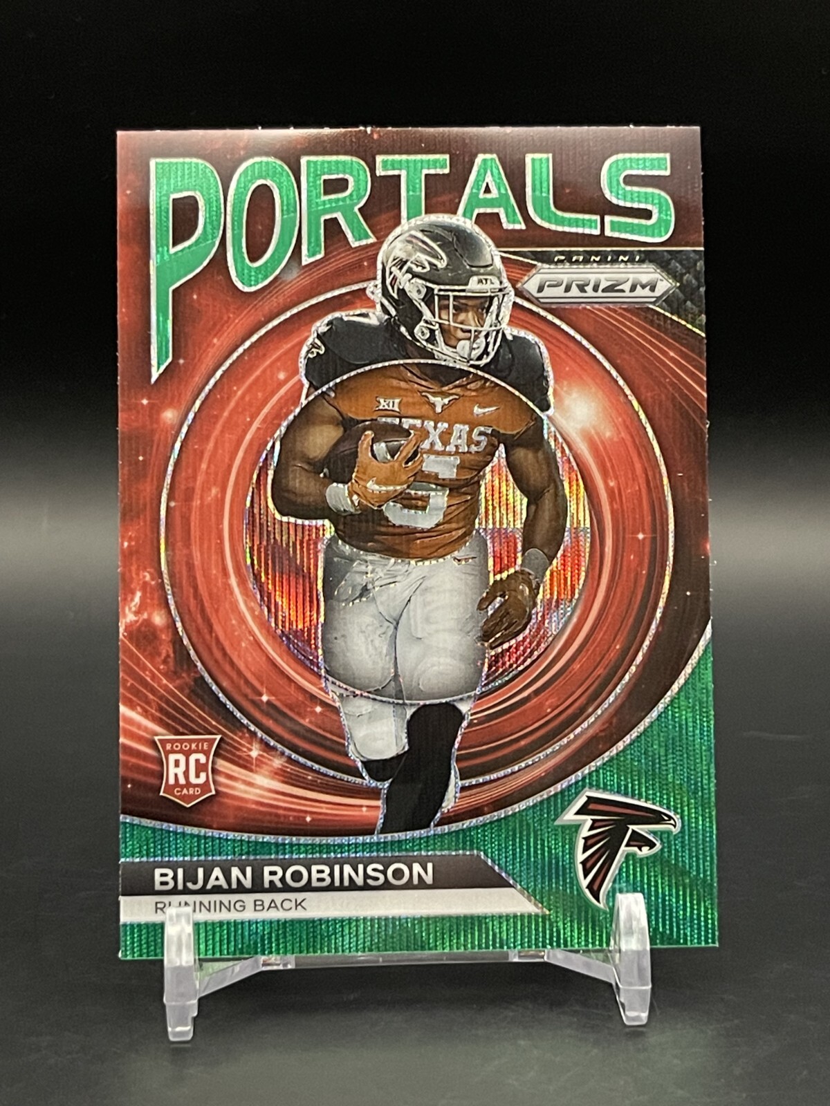 2023 Panini Prizm Portals #PO-8 Bijan Robinson - Green Wave RC