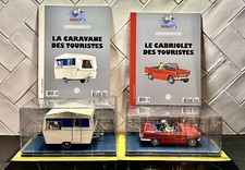 VOITURES TINTIN 1/24 HACHETTE 51-52 : LA CARAVANE ET LE CABRIOLET DES TOURISTES