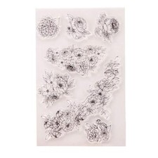 DIY Beautiful Flowers Leaves Clear Stamps for Card Making and Journaling Flor...