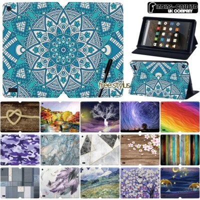 For Amazon Fire HD 8 (12th gen 2024) Tablet Leather Flip Smart Case Stand Cover