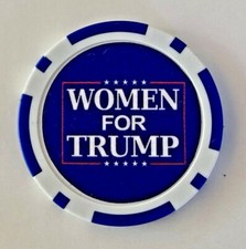 Women For Trump - Magnetic Clay Poker Chip - Golf Ball Marker - Blue