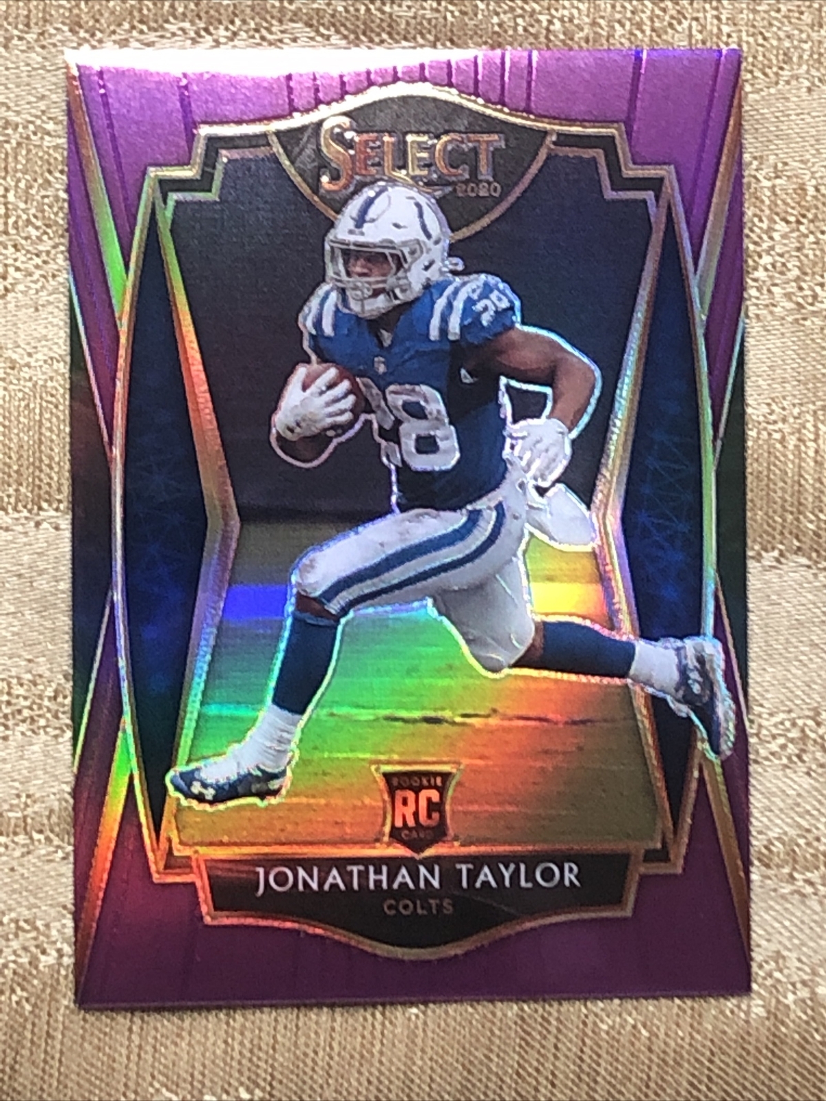 2020 Select Jonathan Taylor Rookie Premier Level Purple Prizm #57/75