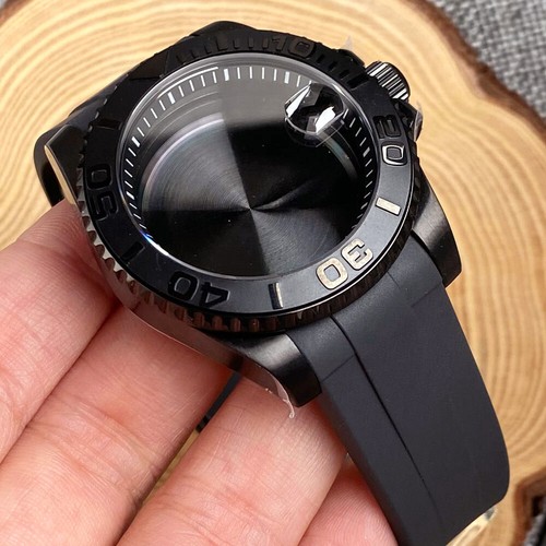 40 mm schwarz PVD Keramik Lünette Saphir Kapitel Ring Uhrengehäuse passt NH35 NH34 PT - Bild 6 von 36