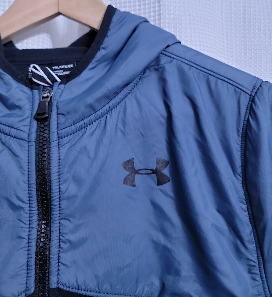 Under Armour Loose Coldgear Black/Blue Hooded Jacket Youth Size YXL eBay