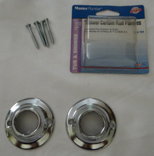 Shower Curtain Rod Flanges 1" OD Shower Rods, Chrome, 829 724, New Old Stock