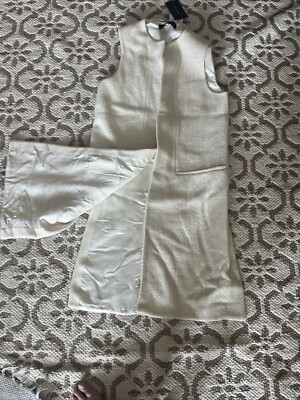 ZARA WOMAN Cream NWT $69.99 WOOL BLEND Long Waist COAT Size M