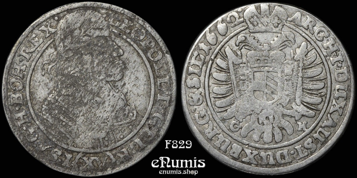 AUSTRIA, Silesia, Leopold I, 15 Kreuzer 1662 G-H, Breslau, VF/VF+