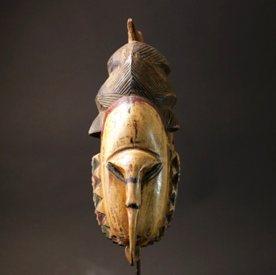 African wood mask antiques Tribal Mask Wall Hanging Primitive Art Guro-G2647