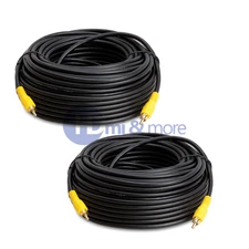 2x 100 FT Premium RCA Digital Coax Coaxial Audio Video Cable Subwoofer Cord