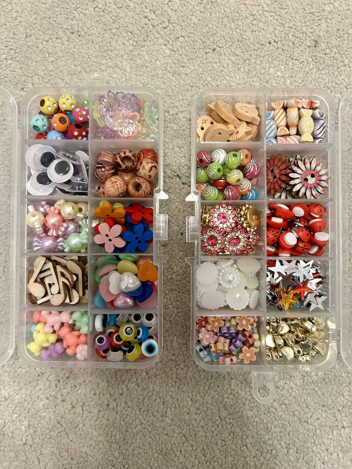 6 Packs Mixed Embellishments For Craft, Card Making, Beads, Gems