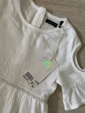Robe Blanche En Dentelle IKKS Avec Doublure - Taille S (8-10 Ans) - Occasion Très Bon état