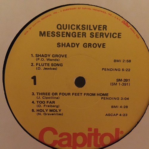 QUICKSILVER MESSENGER SERVICE Shady Grove LP Original 1969 Capitol Records - Picture 3 of 4