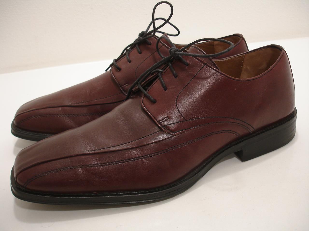 SAOLA Scarpe Oxford da uomo 9 5 M Johnston & Murphy punta bici Tabor derby pelle bordeaux
