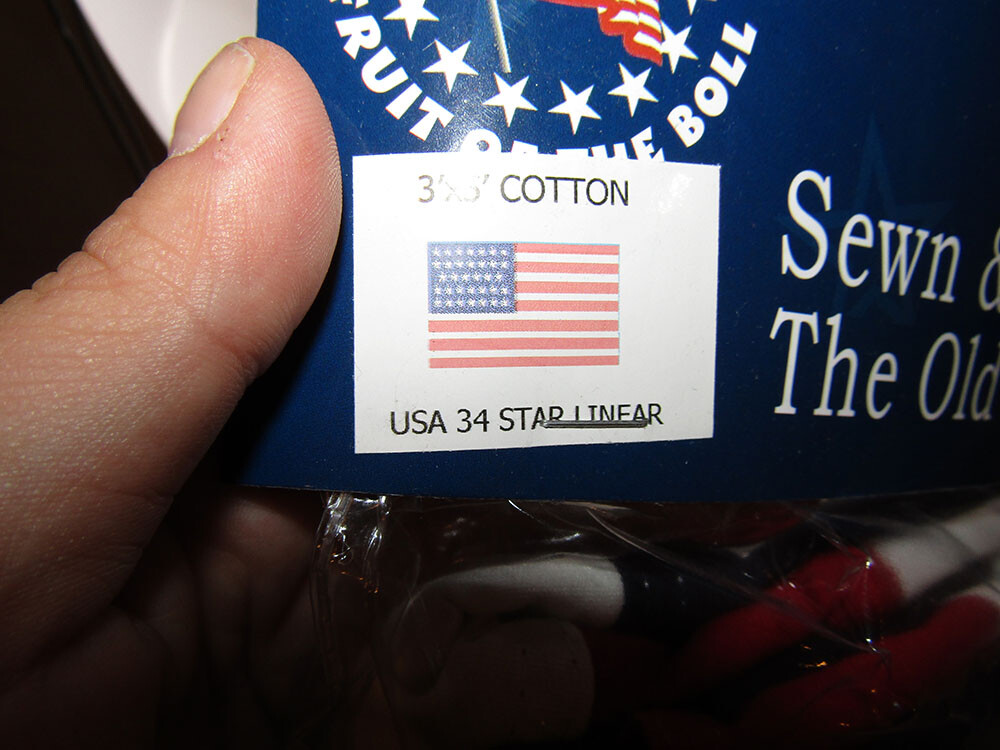 Bandiera 3x5 Ricamata Cucita 34 Stelle Lineare Great Union USA