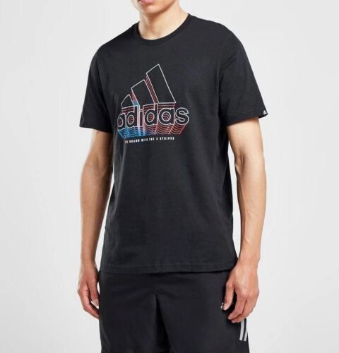 Adidas Men Brand with Three stripes T-Shirt SHORT SLEEVE CREW NECK - Picture 8 of 11