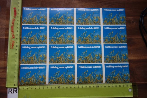 Alter Aufkleber Automobil Autohaus Werkstatt Motorsport Formel BMW 1 Bogen (B)