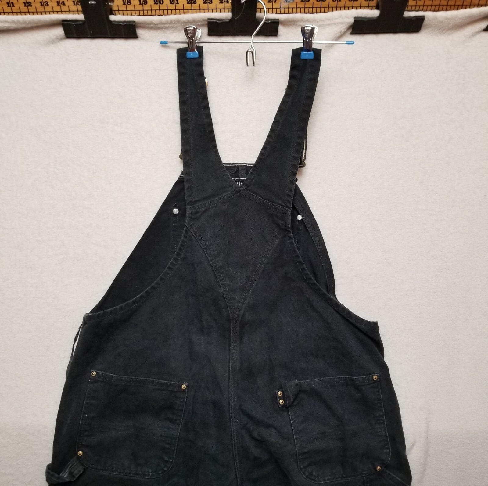 Carhartt Black Duck Bib Overalls Men Size 44x30 Unlined Black Canvas