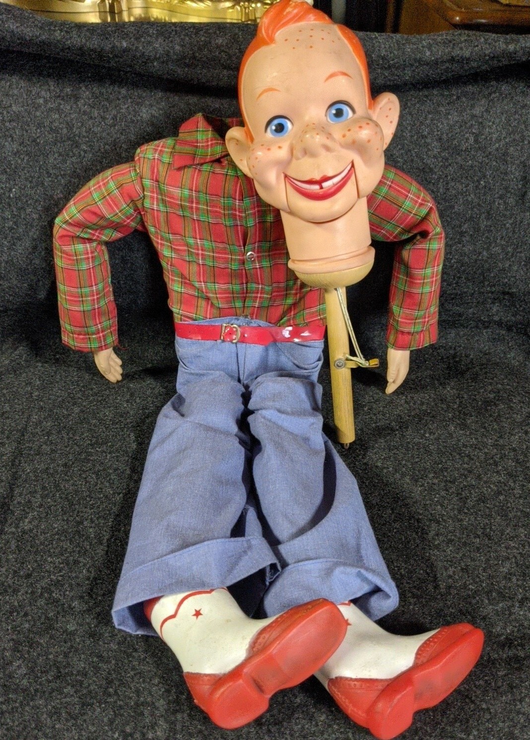 Vintage 1972 Howdy Doody Ventriloquist Dummy 30” Eegee With Head Stick