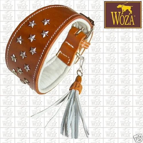 WOZA Premium Windhund Halsband Handgenäht Vollleder Soft Rindnappa Greyhound 849