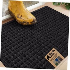 GORILLA GRIP Ultra Absorbent Front Door Mat Outside Entrance, 29" X 17" 1 Black