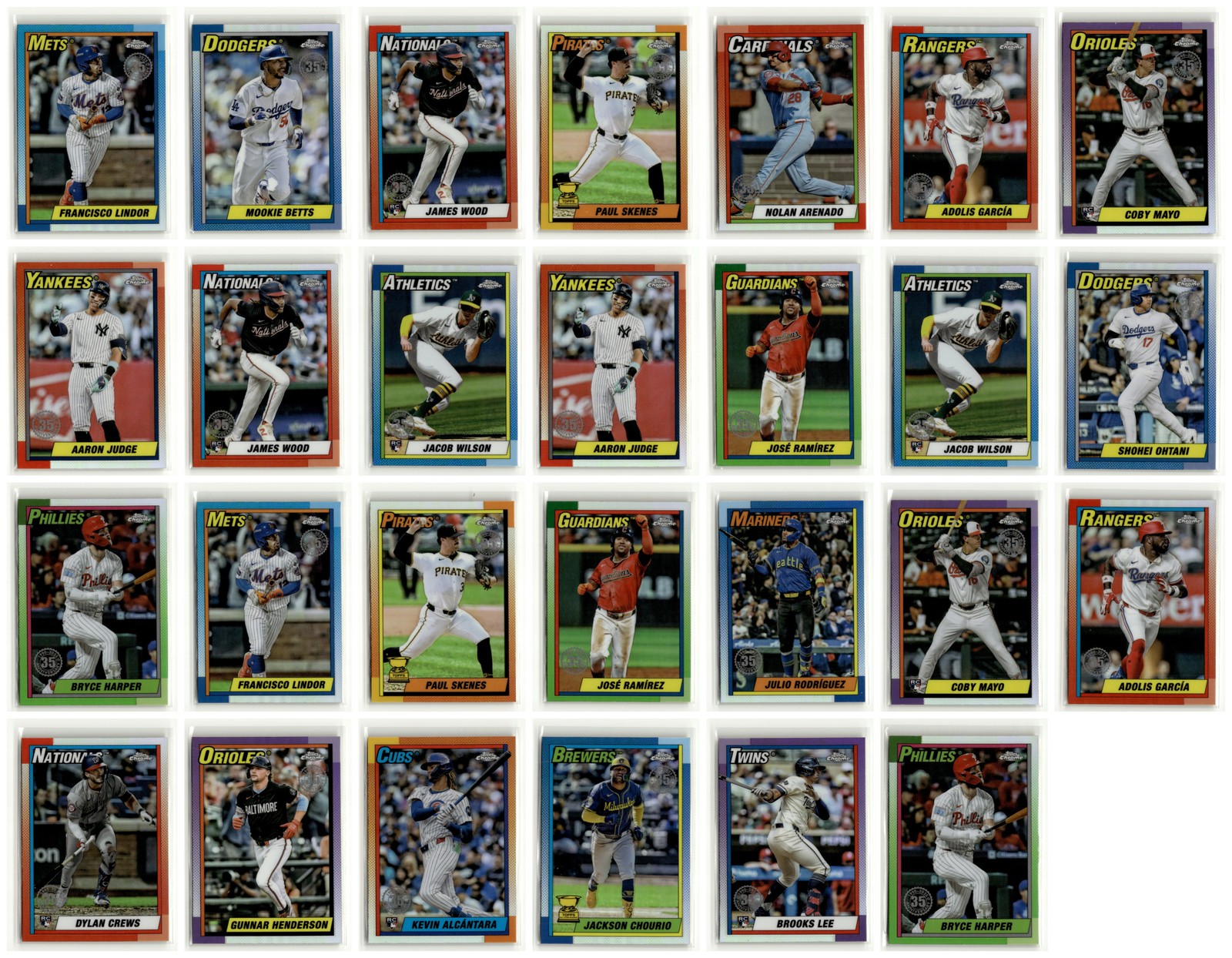 Jacob Wilson Mookie Betts 2025 Topps Chrome Baseball 1990 27 Cards Lots [jzy82