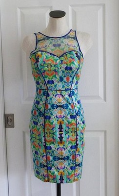 MILLY NY Sexy Kaleidoscope Mesh Panel Corset Bodycon Dress 2 XS Worn Once $595