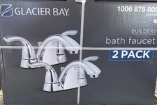 2-Pack Glacier Bay Builders 4" Centerset 2-Handle Low-Arc Bathroom Faucet Chrome