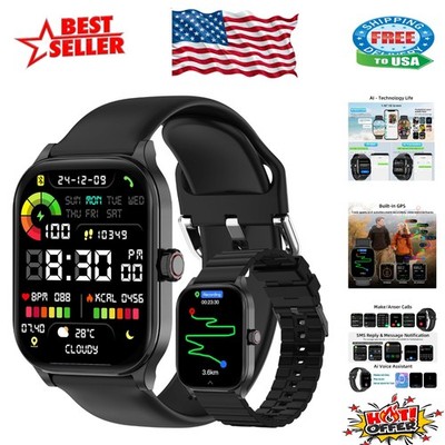 Elegant 1.96'' Smart Watch - Health Monitoring, GPS, & Call Features for All
