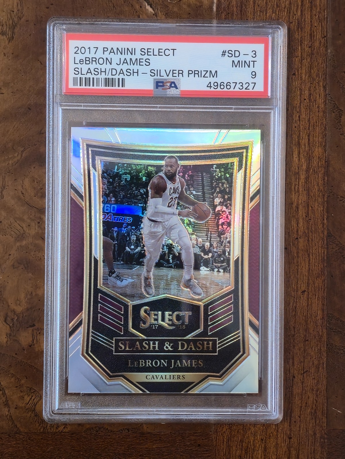2017 Select Slash and Dash Silver Prizm LeBron James #SD-3 PSA 9 Pop 4