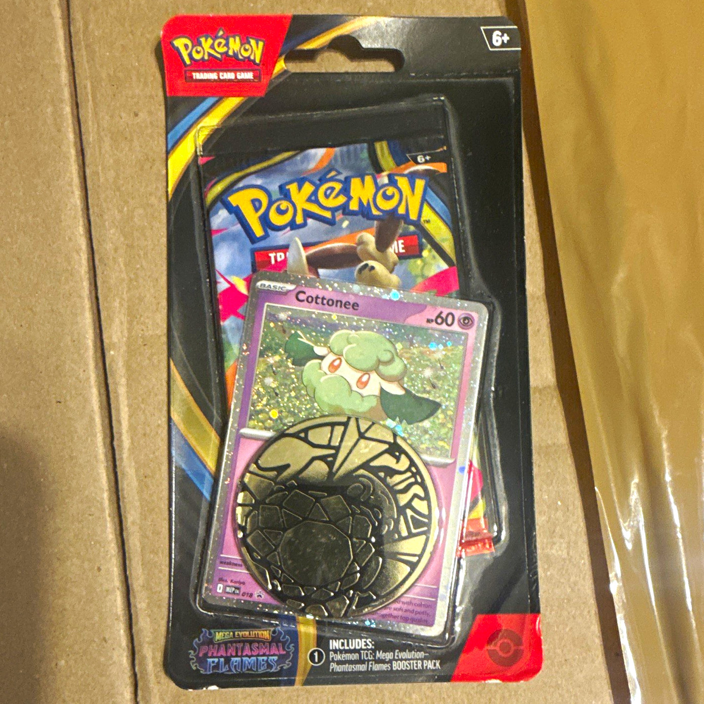 Pokémon TCG Mega Evolution—Phantasmal Flames Booster Pack Cottonee Promo Coin