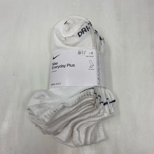 Nike Everyday Plus Lightweight No-Show Socks 6pk White M