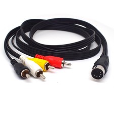 ELNONE 5Ft 5Pin MIDI DIN Male to 4 RCA Phono Audio Cord for 1.5 meters, Black