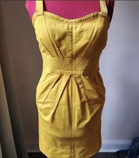 Marc by Marc Jacobs Yellow Sheath Mini Tank Sundress Featuring Pockets Size 2