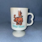 VTG 1982 Kings Island Scooby Doo Milk Glass Mug Canadas Wonderland Hanna Barbera