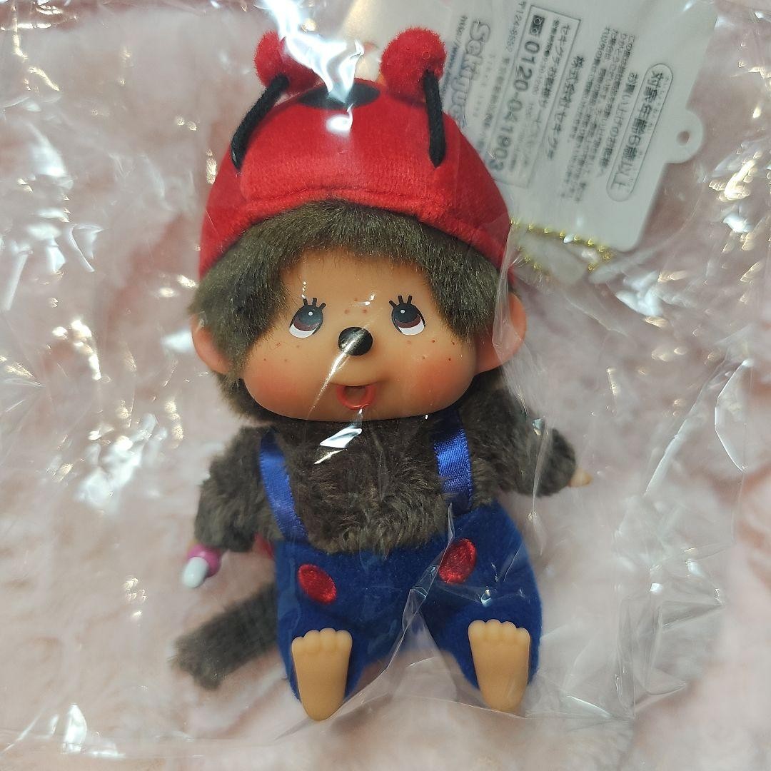 Sekiguchi Monchhichi Ladybug SS Keychain Rare Mini Japanese Plush Toy Unused