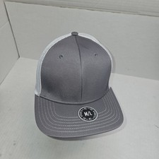 OC Sports Hat Stretch Fit Mesh Size M/L Grey On White Nwot Blank Logo Ready