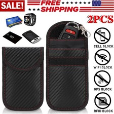 2 x Faraday Cage Pouch Car Key Signal Blocker Case Keyless RFID Blocking Bag