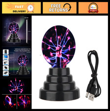 3 Inch Touch Sensitive Plasma Ball Lamp - Battery/USB Powered Nebula Globe, Scie