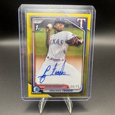 2024 Bowman Chrome Prospect Yellow Refractor /75 Emiliano Teodo 1st Auto