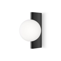 Wandlampe Glas Metall Schwarz Bad KüChe Esszimmer H:30 Cm G9 Kugel Wandleuchte