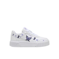 PUMA Carina Mia Butterfly Lace Up Youth Girls White Sneakers Casual Shoes 40801