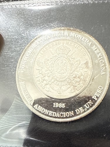 1985 MEXICO SILVER 1867 MAXIMILIAN PESO NUMISMATIC HERITAGE - Picture 4 of 4