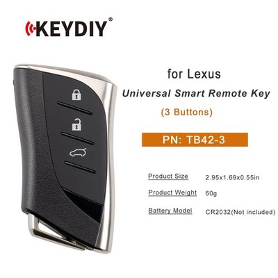 KEYDIY KD TB42-3 for Lexus Type Universal Smart Remote Key 3 Buttons