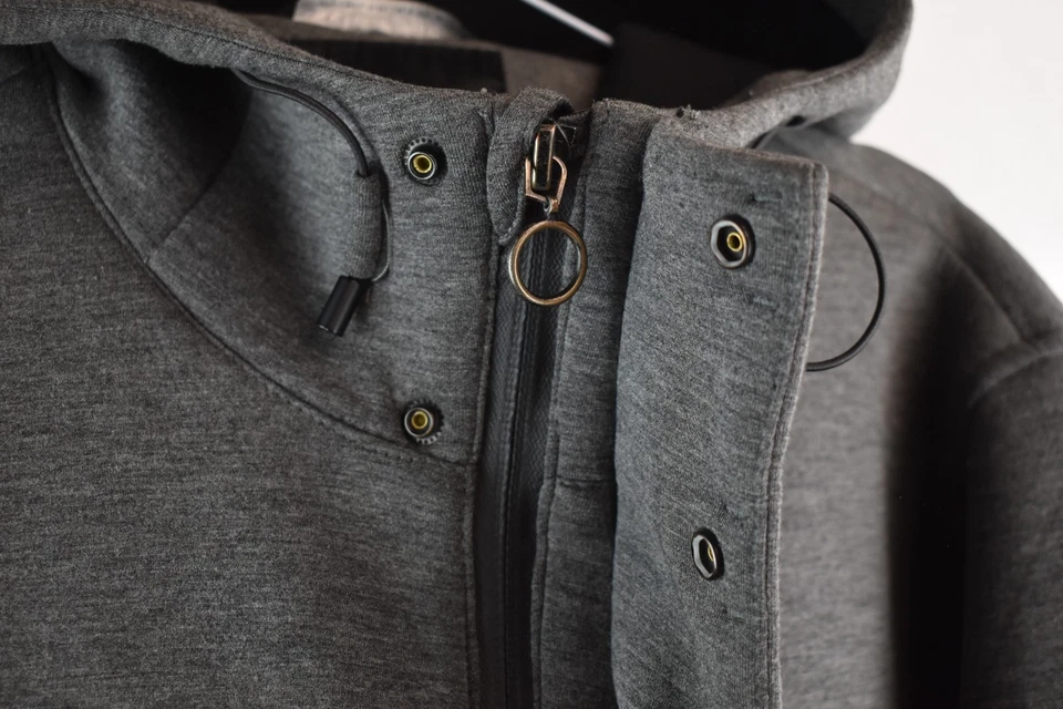 Zara Man Grey Mens Softshell Hooded Zip Up JAcket Size M Outdoors - Image 4 of 4