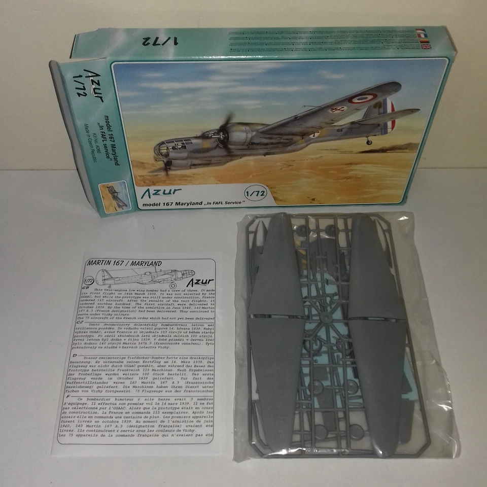 MODEL 167 MARTIN MARYLAND IN FAFL SERVICE KIT AZUR A066 - Immagine 3 di 3