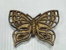 Butterfly Metal Belt Buckle Open Work Ornate Boho Hippie Cowgirl Vintage
