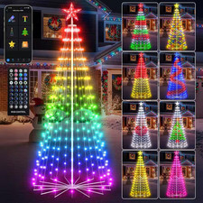 Christmas Cone Tree Light Smart RGB 9 Ft. 317-Count LED Multi Color Lights Chris